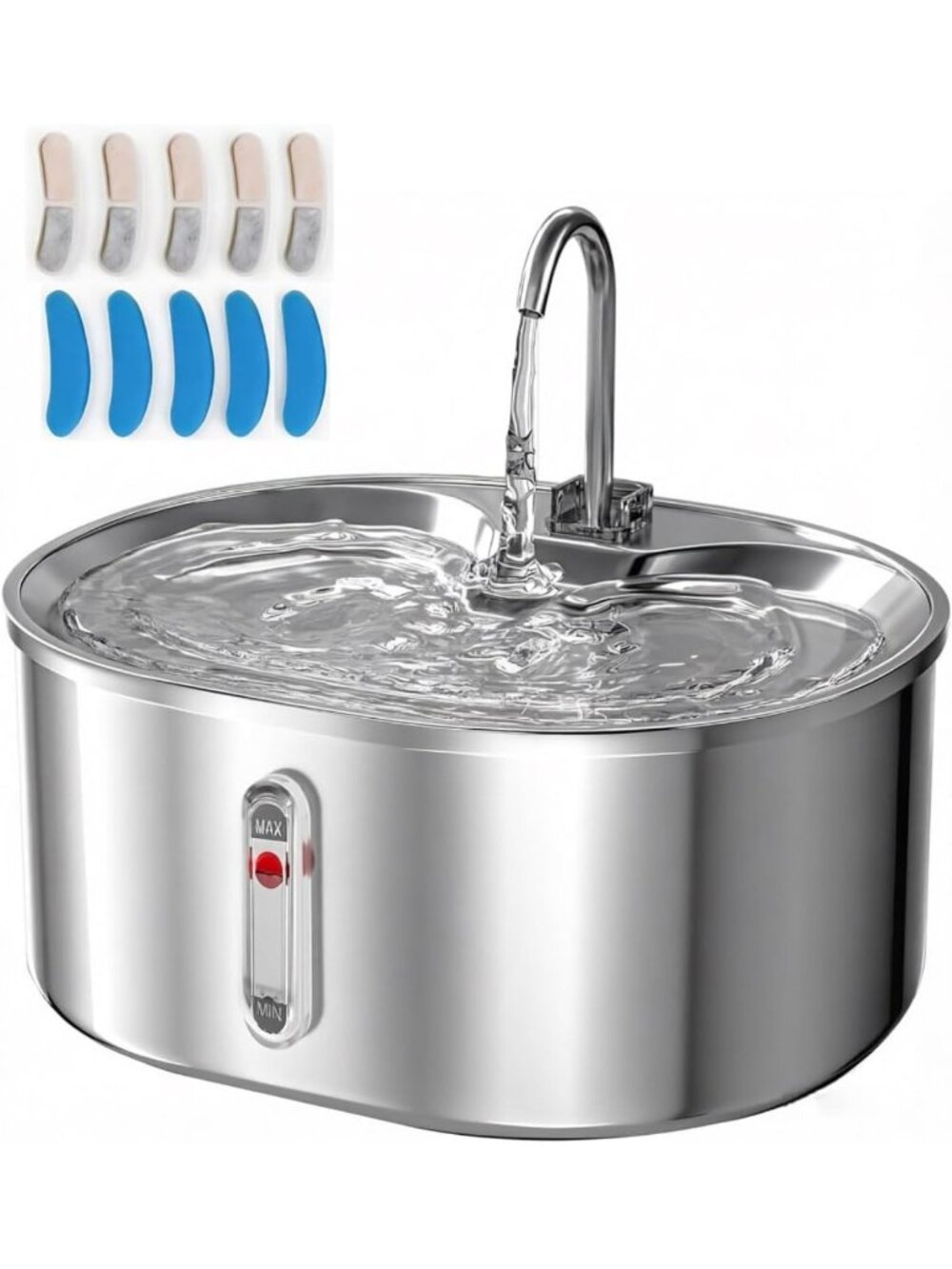 Automatic Stainless Steel Cat Water Fountain 3.2L, Ultra-Quiet Pet Dispenser